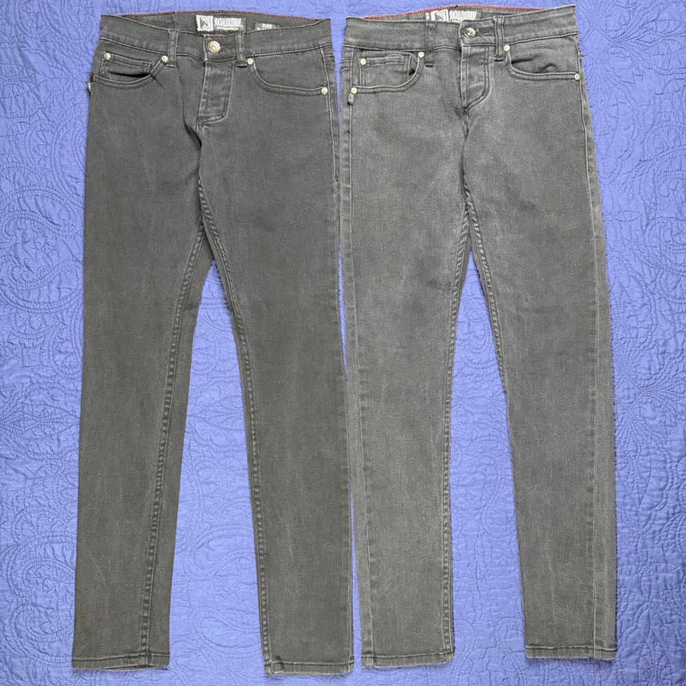 Social Collision Rude by Lip Service Men Skinny Jeans Faded Black 28x32 Bundle 2